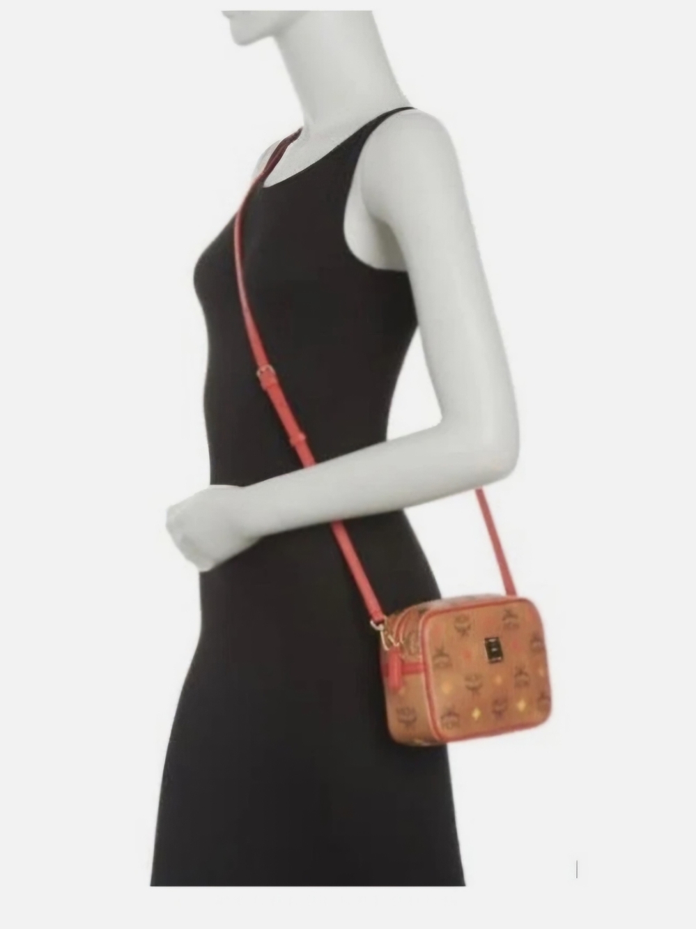 MCM Cognac Visetos Crossbody Camera Bag with adjustable strap 😎